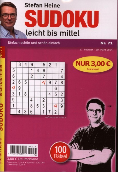Sudoku leicht bis mittel 71/2024