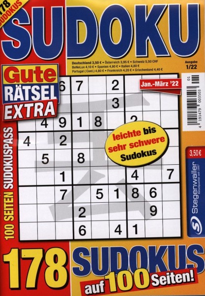 Gute Rätsel Sudoku Extra 1/2022