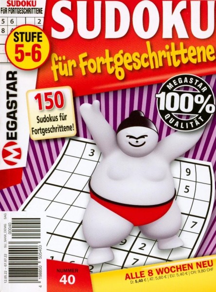 150 Sudoku f. Fortgeschrittene 40/2022