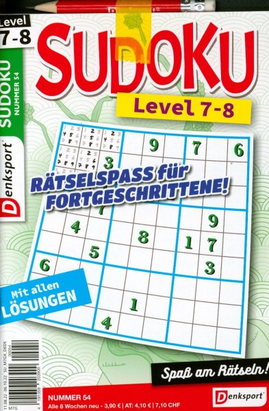 Denksport Sudoku Level 7-8 54/2022