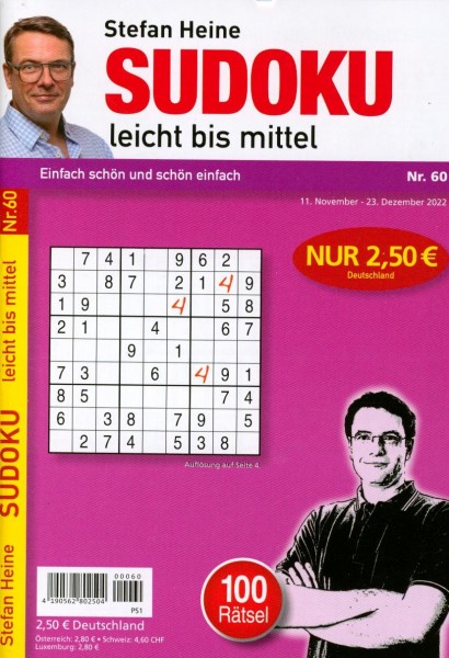 Sudoku leicht bis mittel 60/2022