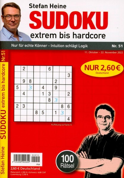 Sudoku extrem bis hardcore 51/2022