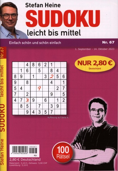 Sudoku leicht bis mittel 67/2023