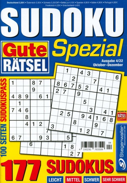 Gute Rätsel Spezial Sudoku 4/2022