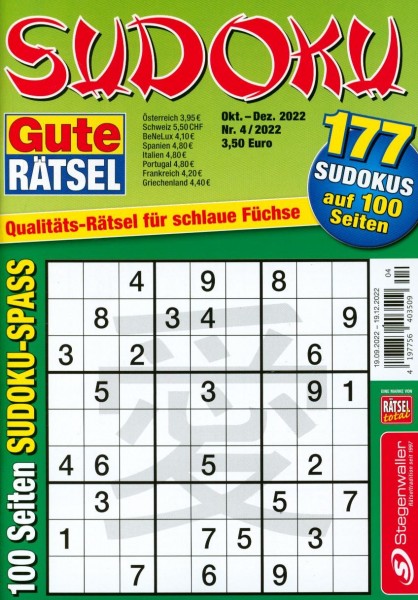 Gute Rätsel Sudoku Extra 4/2022