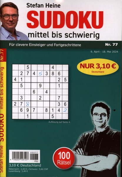 Sudoku mittel bis schwierig 77/2024