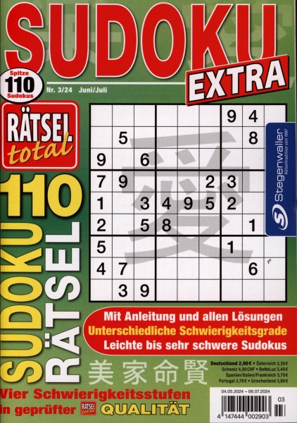 Rätsel total Extra Sudoku 3/2024