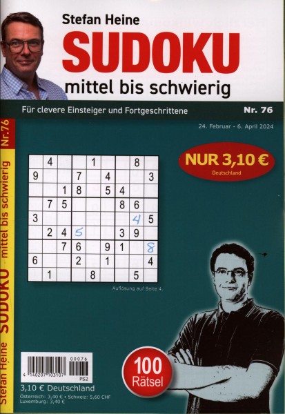 Sudoku mittel bis schwierig 76/2024