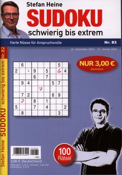 Sudoku schwierig bis extrem 82/2024