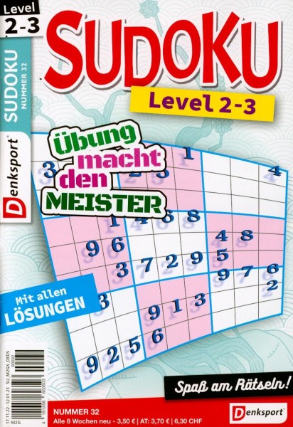 Denksport Sudoku Level 2-3 32/2022